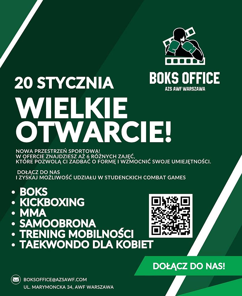 Pięściarski Boks OFFICE na warszawskim AWF